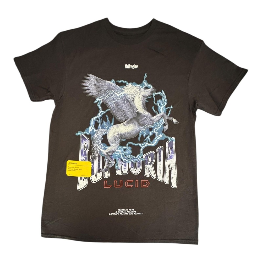 Civil Regime Shirt Mens Medium Black Euphoria Lucid Pegasus Graphic Tour Tee